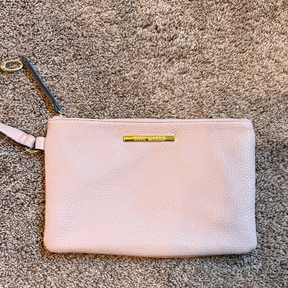 Steve Madden Vegan Leather Pink Cosmetic Bag 9”x6”